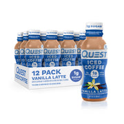 Quest Nutrition Iced Coffee, Mocha Latte, 1g of Sugar, 10g of Protein, 90 calories, 200mg of caffeine, 12 Count
