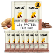 Send Bars Plant-Based Vegan Healthy Protein Bars, With Greens (Banana Bread, 8 Bars) – Only Real Ingredients, Zero Added Sugar, Gluten-Free, Dairy-Free