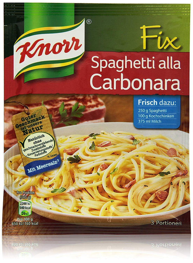 Knorr Fix spaghetti alla carbonara (Spagehetti alla Carbonara) (Pack of 4)