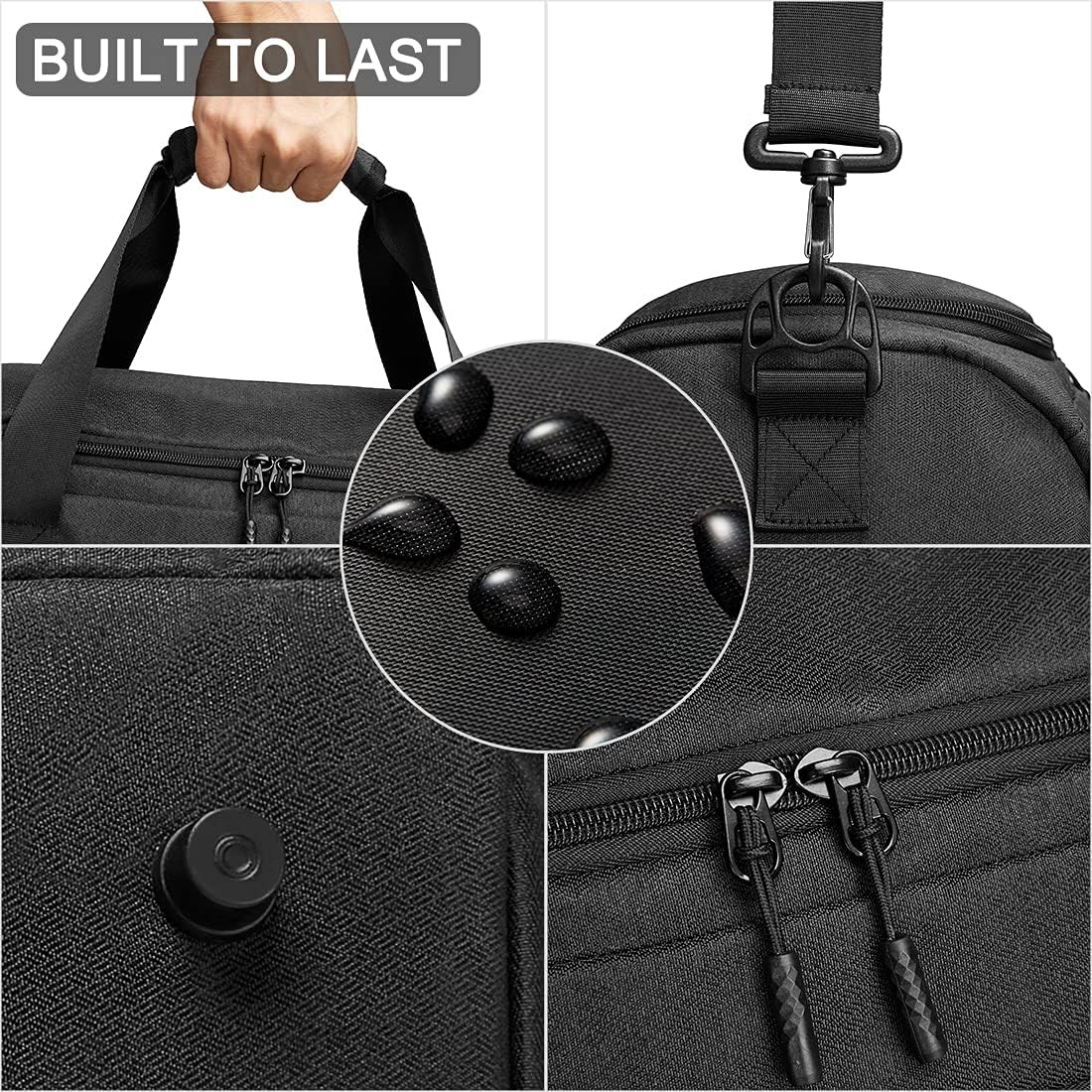 Gym Bag for Men Women, Small Fitness Workout Sports Bag with Wet Pocket & Shoes Compartment, Water Resistant Overnight Weekender Duffel Bag
