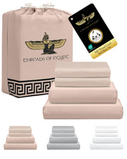 100% Egyptian Cotton Sheets King Size | 400 Thread Count | CEA Gold Seal Certified | Ultra Soft | Cooling for Hot Sleepers | 18" Deep Pocket | King Size [White]