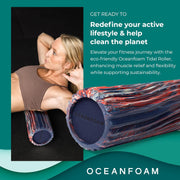 Oceanfoam Tidal Roller - Black - Muscle Massage Foam Roller for Back Pain & Stretching - Firm and Ergonomic Wide Wave Textured - Yoga, Athletics, & Wellness - Full Size, 20" x 5"