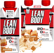 Lean Body Ready-to-Drink Salted Caramel Protein Shake, 20g Protein, Whey Blend, 0 Sugar, Gluten Free, 22 Vitamins & Minerals, (Recyclable Carton & Lid - Pack of 4)