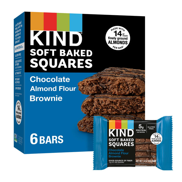 KIND Soft Baked Squares, Salted Caramel Almond Flour Blondie, Healthy Snack Bars, Gluten Free, 5g Protein, 6 Count