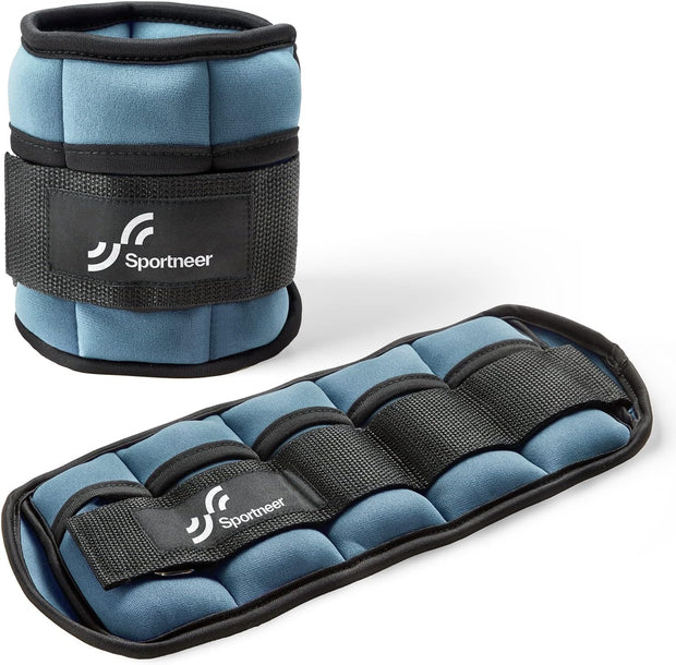 Sportneer Adjustable Ankle Weights for Women and Men 7 lbs/Pair Adjustable Leg Weights with Secure Straps, Strength Training Weighted for Yoga, Walking, Running, Aerobics, Gym, Physical Therapy