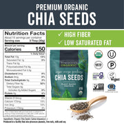 Viva Naturals Organic Chia Seeds 2 LBs - Plant-Based Omega-3 and Vegan Protein, Non-GMO Chia Seeds Organic Perfect for Smoothies, Salads and Chia Seed Pudding, Black Chia Seeds Bulk