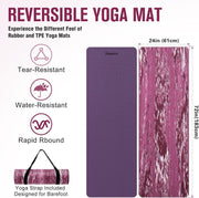 UMINEUX Extra Thick Yoga Mat, 2/5 Inch (10MM), Natural Rubber and TPE Non Slip Yoga Mats with Strap for Women Men, Eco Friendly Exercise Mat for Yoga, Pilates and Home Workout