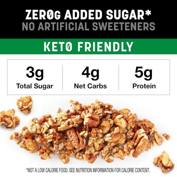 KIND Zero Added Sugar Keto Granola, Variety Pack, Apple Cinnamon Nut and Caramel Mocha Nut, Good Source of Fiber, Gluten Free, Low Sugar, 5g Protein, 2 Count