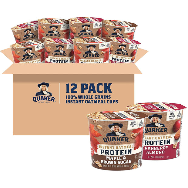 Quaker Instant Oatmeal Express Cups Protein Maple Brown Sugar