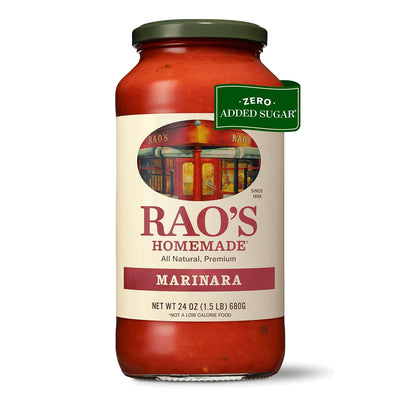 Rao's Homemade Marinara Sauce, 24 oz, All Purpose Tomato Sauce, Pasta Sauce, Carb Conscious, Keto Friendly, All Natural, Premium Quality, With Italian Tomatoes & Olive Oil