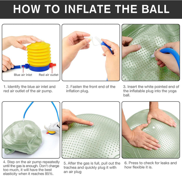 Yoga Ball, 18-30 Inch Extra Thick Exercise Ball for Workout Fitness Balance, Anti Burst Chair for Home and Office Desk, Includes Hand Pump & Workout Guide Access