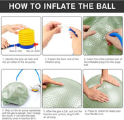 Yoga Ball, 18-30 Inch Extra Thick Exercise Ball for Workout Fitness Balance, Anti Burst Chair for Home and Office Desk, Includes Hand Pump & Workout Guide Access