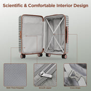 SHOWKOO Luggage Sets 3 Piece Hardside Expandable Suitcase with Double Spinner Wheels Tsa Lock Green (20in/24in/28in)