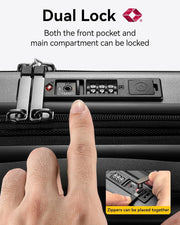 LUGGEX Carry on Luggage 22x14x9 Airline Approved, PC Hard Shell Suitcase with Front Pocket, Expandable Luggage with USB Port (Blue, 20 Inch, 37L)