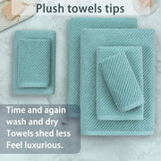 Towels for Bathroom - 100% Cotton | Lightweight | Thick | Soft, Quick Dry Towels, Bath Towel Set of 6 Large, 2 Bath 30"x56", 2 Hand 18"x28", 2 Washcloths 13"x13", Luxury Shower Towel Set, Aqua Teal