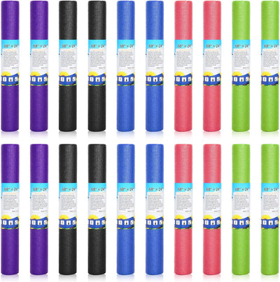 Yilloog 20 Pcs Yoga Mat Non Slip Exercise Workout Mat with Strap for Women Gym Fitness Home Supplies, 72 x 24 Inch