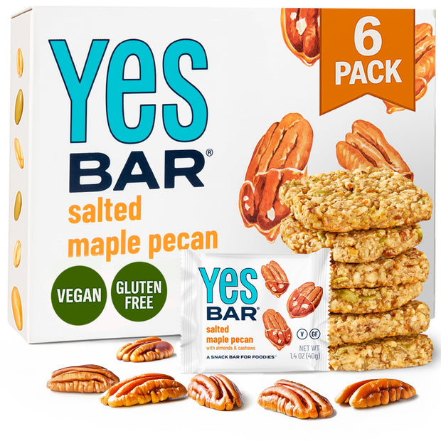 YES Bar – Black Sesame Sea Salt – Plant Based Protein, Decadent Snack Bar – Vegan, Paleo, Gluten Free, Dairy Free, Low Sugar, Healthy Snack, Breakfast, Low Carb, Keto Friendly (Pack of 6)
