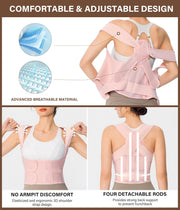 URSEXYLY Back Brace Posture Corrector for Women and Men, Breathable Shoulder Brace, Upper and Lower Back Pain Relief, Adjustable Full Back Support(Medium,Black)