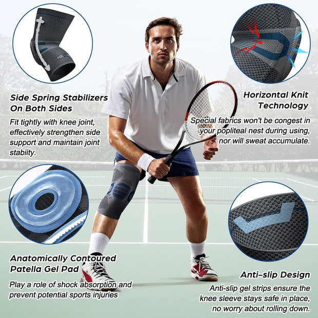 NEENCA Professional Knee Brace for Pain Relief, Medical Knee Support with Patella Pad & Side Stabilizers, Compression Knee Sleeve for Meniscus Tear, ACL, Joint Pain, Runner, Workout - FSA/HSA Eligible