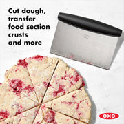 OXO Good Grips Stainless Steel Bench Scraper & Chopper, Dough Cutter for Baking