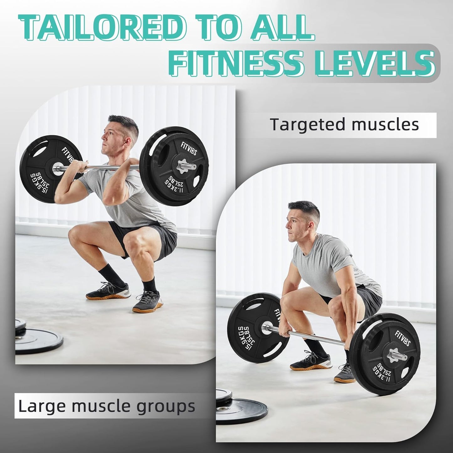 Cast Iron 1" Standard Weight Plates Including 5FT Standard Barbell Bar & Star Locks, 45 Pounds Set (35 Lbs Plates + 10 Lbs Barbell Bar), Multiple Packages