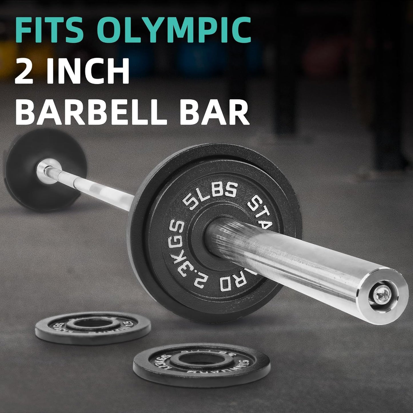 Olympic Cast Iron 2-Inch Weight Plates for Strength Training & Weightlifting, 255 Pounds Set, Multiple Packages