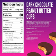 SkinnyDipped Dark Chocolate Peanut Butter Cups, 2g Sugar per Cup, Keto Friendly, Low Carb, Gluten Free, 3.2oz, 4 Pack (24 Cups Total)