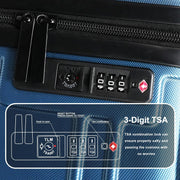 Luggage Sets 4 Piece, ABS PC Lightweight Suitcases with Wheels, Hardshell Luggage Sets Carry on Luggage with TSA Lock Blue (12in 20in 24in 28in)