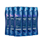 Suave Men’s Stress Relief Body + Face Wash, Gentle Moisture with Lavender & Cedarwood All Day Fresh Scent, 18 oz, 6 Pack
