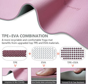 Yoga Mat Extra Thick 9MM, High Density Exercise Mats Non Slip for Home Workout, Pilates Mat with Strap for Women Men, Eco Friendly Mat Thick (9MM-NAVY-BLUE)