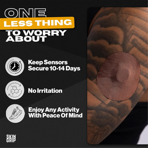 Skin Grip Adhesive Patches Compatible with Dexcom G7 & Stelo CGM – Waterproof & Sweatproof Cover for Continuous Glucose Monitor Sensor, Stays Secure for 10-15 Days – 20 Pack, Camo