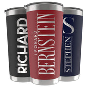 Personalized Gifts For Men - 20 Oz. Custom Tumblers w/Lid, Black - Insulated Travel Coffee Mugs - Optional Straw Set, Stainless Steel Double Wall Coffee Tumbler, Personalized Cups