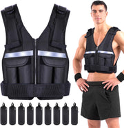 Sportneer Adjustable Weighted Vest Weights: 2-18 lbs/2-40 lbs Washable Weight Vest 16 In 1 Fast Adjust Rucking Vest for Women and Men Home Gym Workout Fitness Strength Training Vests