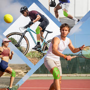 PreCut Kinesiology Tape for Knees, 12PCS Upgraded Waterproof KTQUICK Knee Tape for Knee Pain Relief Pre Cut, Original Cotton Athletic Knee Tape, Waterproof&Hypoallergenic Latex-Free for Sports (Black)