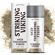 Striking Viking Hair Building Fibers for Thinning Hair (Black) 28g – Natural – Long-Lasting Powder for Undetectable, Thicker Look for Men & Women - Hair Fibers
