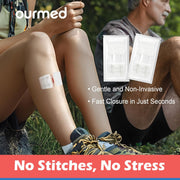 Wound Closure Strips(0.6"x 3.1" - 4 Pcs), Butterfly Bandages for Wound Care, Steri Emergency Laceration Closures Without Stitches for Outdoors Use.
