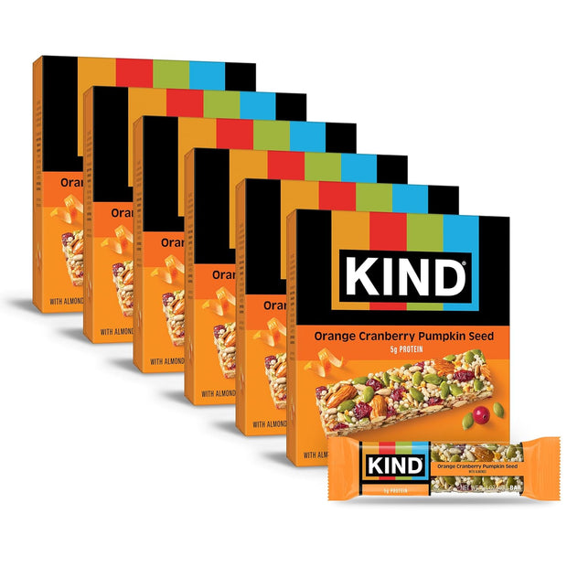 KIND Seeds Fruit & Nuts Snack Bar, Orange Cranberry | 5g Protein, High Fiber, Gluten Free Bars, 1.4 OZ, 36 Count