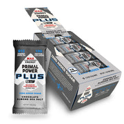 Primal Power Liver Powered Nutrition Bars - B12 Energy Boost, 10g Protein, Vitamins, Minerals, Collagen, Zero Added Sugar, Gluten Free - Pack of 12 (Chocolate Almond Sea Salt Flavor)