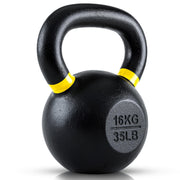 Single Cast Iron Kettlebell | Powder Coated - Wide Handle Weights for Core & Glute Workouts; Swings, Squats, Deadlifts; Strength, Endurance & Flexibility for Men & Women