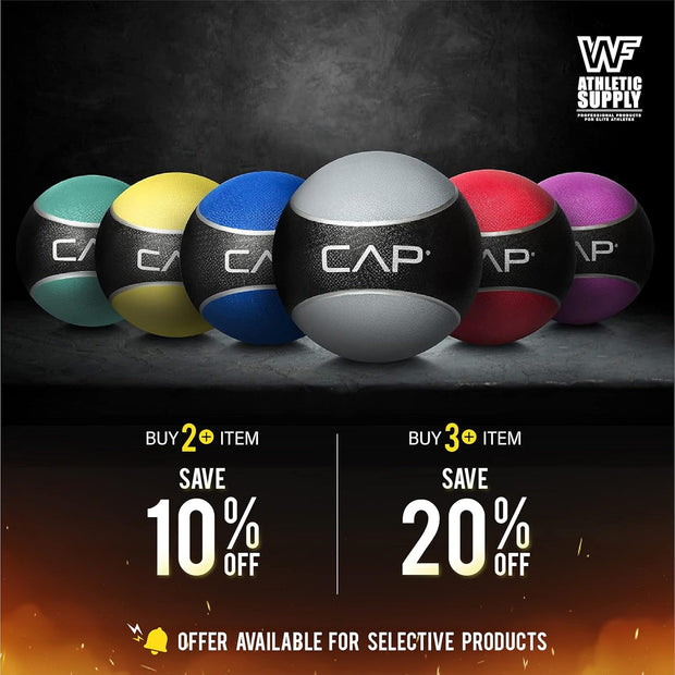 WF Athletic Supply Medicine & Exercise Ball - Durable Rubber & Consistent Weight Distribution; Comfort Textured Grip for Strength, Balance & Core Training, Multiple Choices Available