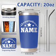 Personalized Tumblers with Names - Made in USA, Personalized Birthday Gifts for Women Men, 20 Oz Custom Stainless Steel Coffee Tumbler for Office Gifts, Customized Travel Cup Mug Wholesale