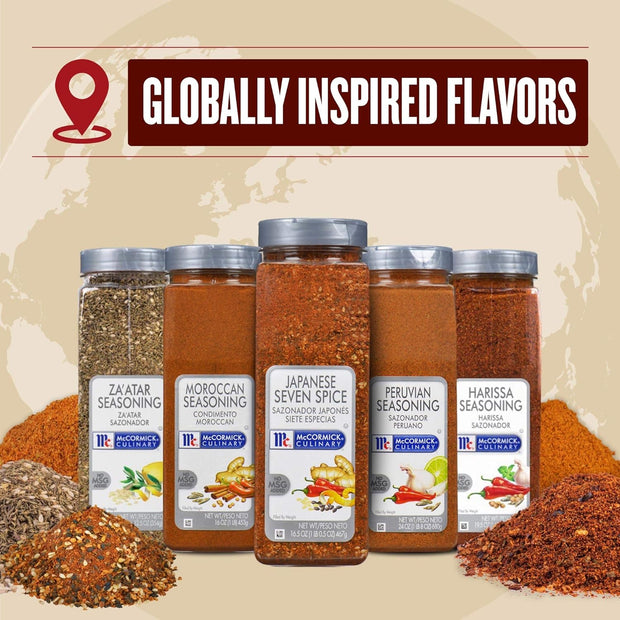 McCormick Culinary Za'atar Seasoning, 12.5 oz - One 12.5 Ounce Container of Zaatar Seasoning Blend, Adds Middle Eastern Flavor to Beef, Chicken, Lamb, Hummus, Roasted Vegetables, and More