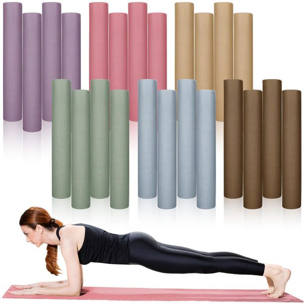 Timgle 24 Pack 68" x 24" Yoga Mat Bulk, 4mm Thick Extra Long Sports Mat Anti Slip Tear Resistant Yoga Exercise Set for Fitness Stretching Home Workout Gym and Studio