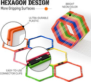 Yes4All Hex Agility Rings/Speed Rings with Carrying Bag – Hexagon Rings, Agility Hurdles for Agility Footwork Training