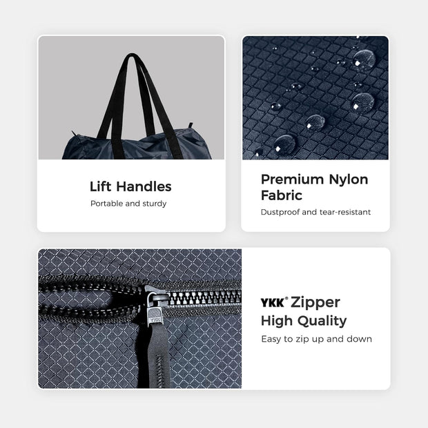 pack all 45L Foldable Duffel Bag, Water-Resistant Sports Gym Bag, Portable Weekender Bag Lightweight for Travel, Fitness and Camping (Navy Blue)