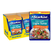 StarKist Chunk Light Tuna in Water, 2.6 oz Pouch (10 Pack) Ready to Eat Wild Caught Tuna, 17g Protein, 70 Calories Per Serving, Gluten Free, Soy Free, Kosher, Perfect for Salads, Keto Meals and Snacks