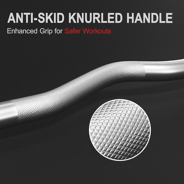 Yaheetech Barbell Set - Olympic Curl Bar & Weights (66LB, 55LB, 44LB) with Chrome Finish & Black Color