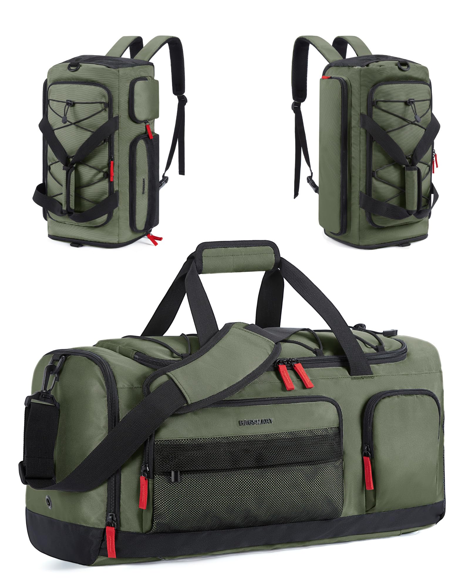 BAGSMART Gym Bag for Women & Men, 35L Sports Travel Duffel Bag with Shoe Compartment，Anti-Theft Carry On Weekender Bag for Airplane, Water Resistant Workout Overnight Backpack for Travel Gym,Grey