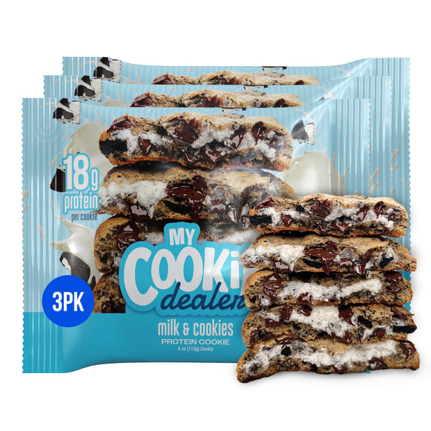 My Cookie Dealer Protein Cookies, Variety Pack (5-Pack, 2.2oz Each) - 15-17g of Protein per Cookie - Individually Wrapped Travel Snacks