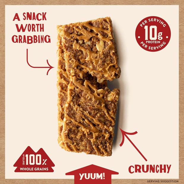 Kodiak Cakes Crunchy Granola Protien Snack Bars, Peanut Butter, High Protein, 100% Whole Grains, 12 boxes with 6 pouches (144 bars)